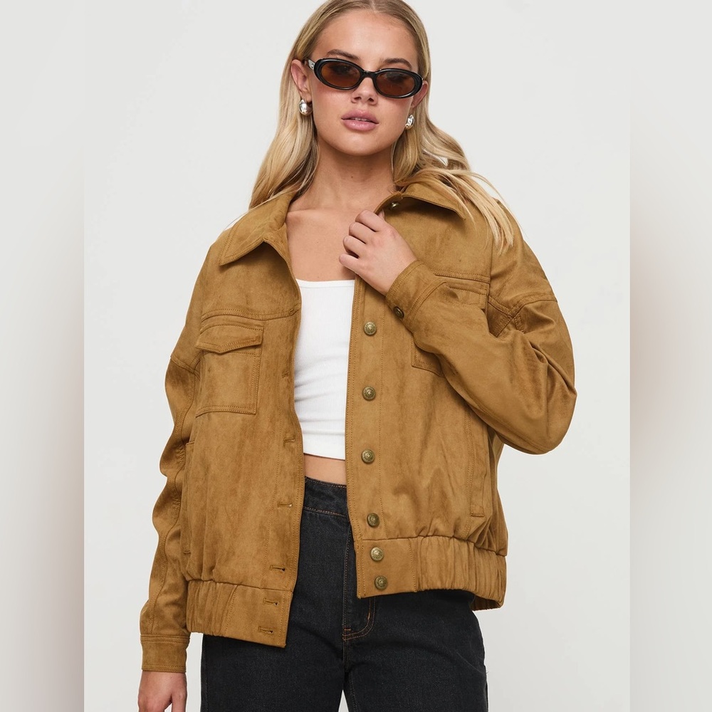 NWOT - PRINCESS POLLY - Ristretto Faux Suede Bomber Jacket